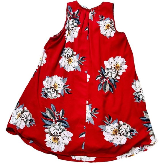 UMGEE Red Floral Sleeveless Blouse Tunic - Picture 2 of 10